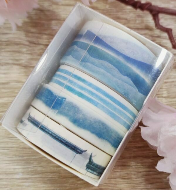 Boite mini washi tapes bleus