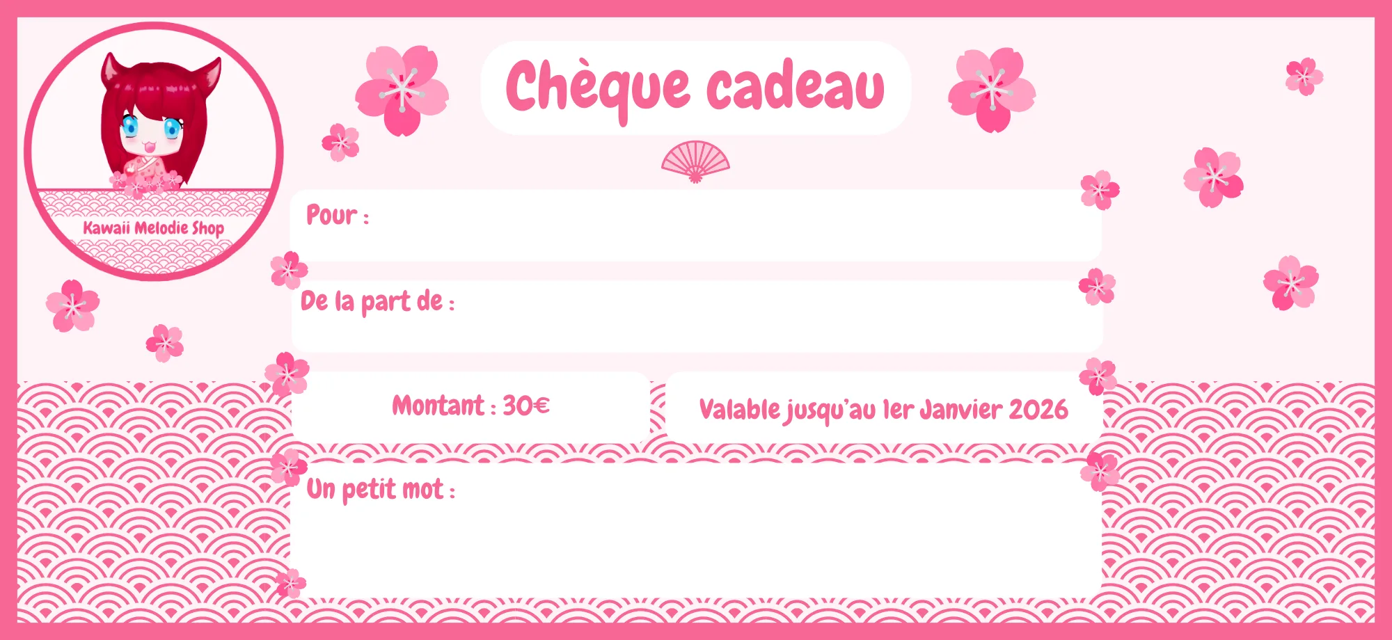 Chèque cadeau 30
